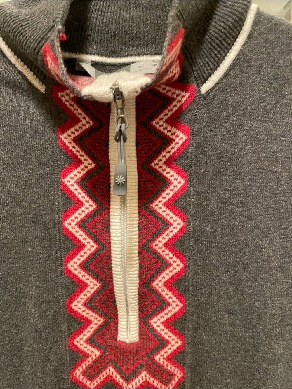 Athleta Charcoal Gray Midi Dress with Red and White Trim